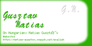 gusztav matias business card